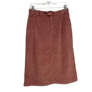 Women's‎ L.L. Bean Mauve Pink Corduroy Modest Teacher Skirt Size 12